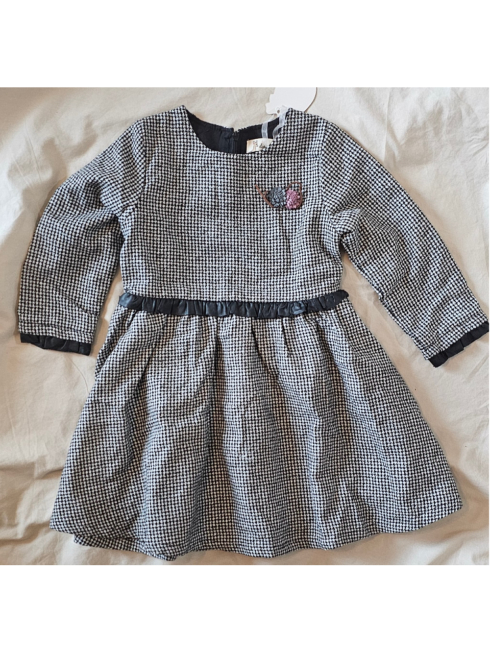 Doe A Dear Toddler Girls Tweed Long Sleeve Dress size 5T
